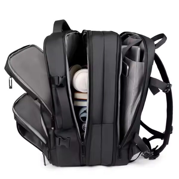 Waterproof PU Expandable Design 15.6 Inch Large Capacity Business Travel Laptop Backpack for Men - 图片 6