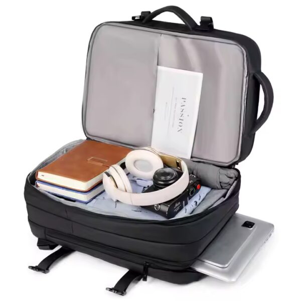 Waterproof PU Expandable Design 15.6 Inch Large Capacity Business Travel Laptop Backpack for Men - 图片 7