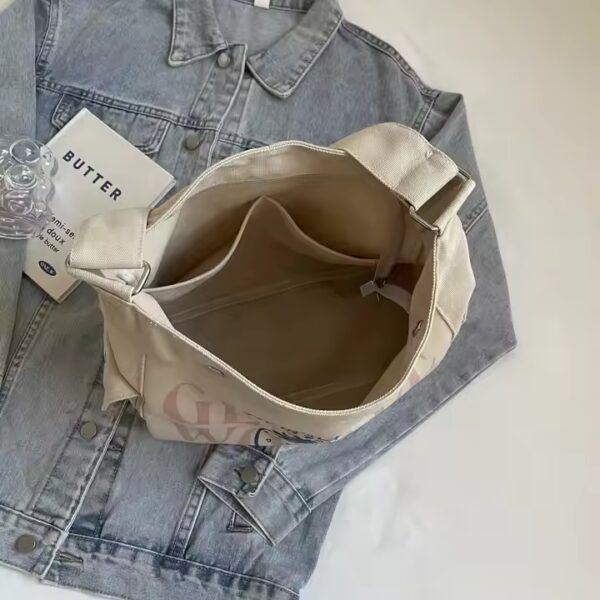 Bolsa de Compras Canvas Impermeable Multi Bolsillos Ecológica Reciclable Gran Capacidad Doble Asa - 图片 5